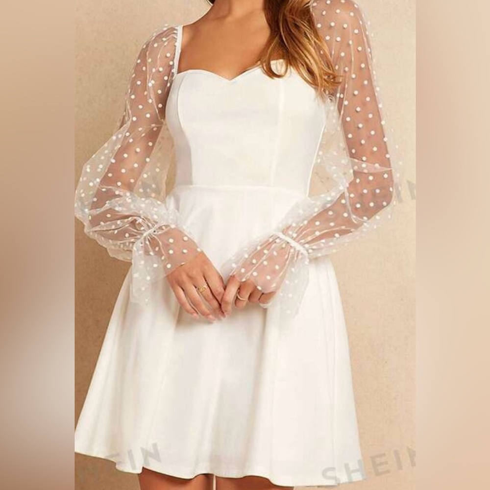 White bridal shower dress